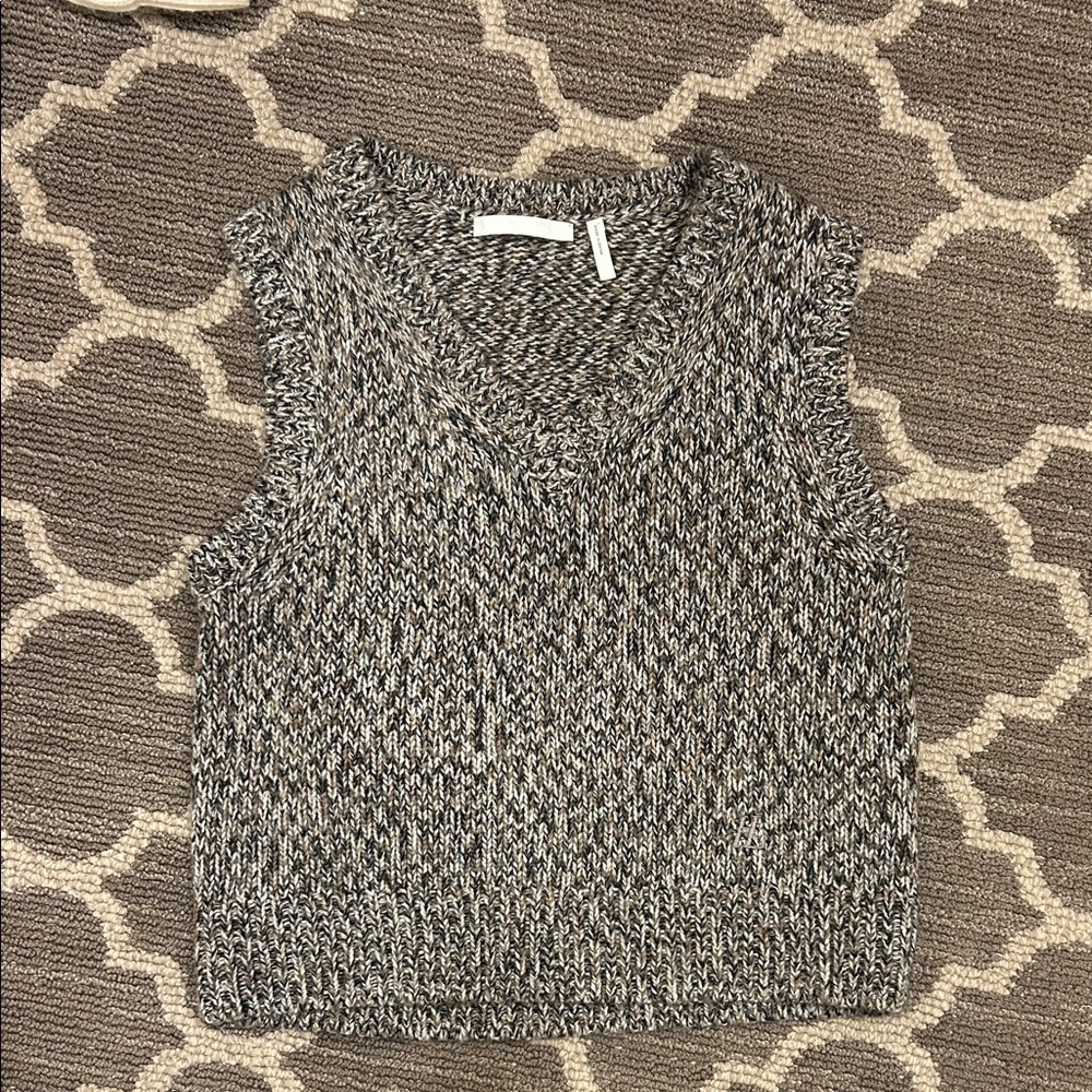 Helmut Lang Marled Gray V‑Neck Knit Vest